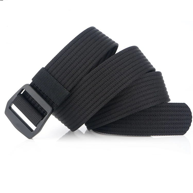 Men Women Metal Buckle Nylon Casual Belt Canvas Jeans  Belts Adjustable Tactical Belt