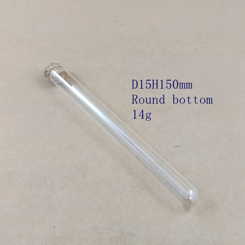 Factory Wholesale High Quality Round Bottom Test Tube with Cork/Glass Test Tube/Test Tube Glass with Wood Lid for Test Lab