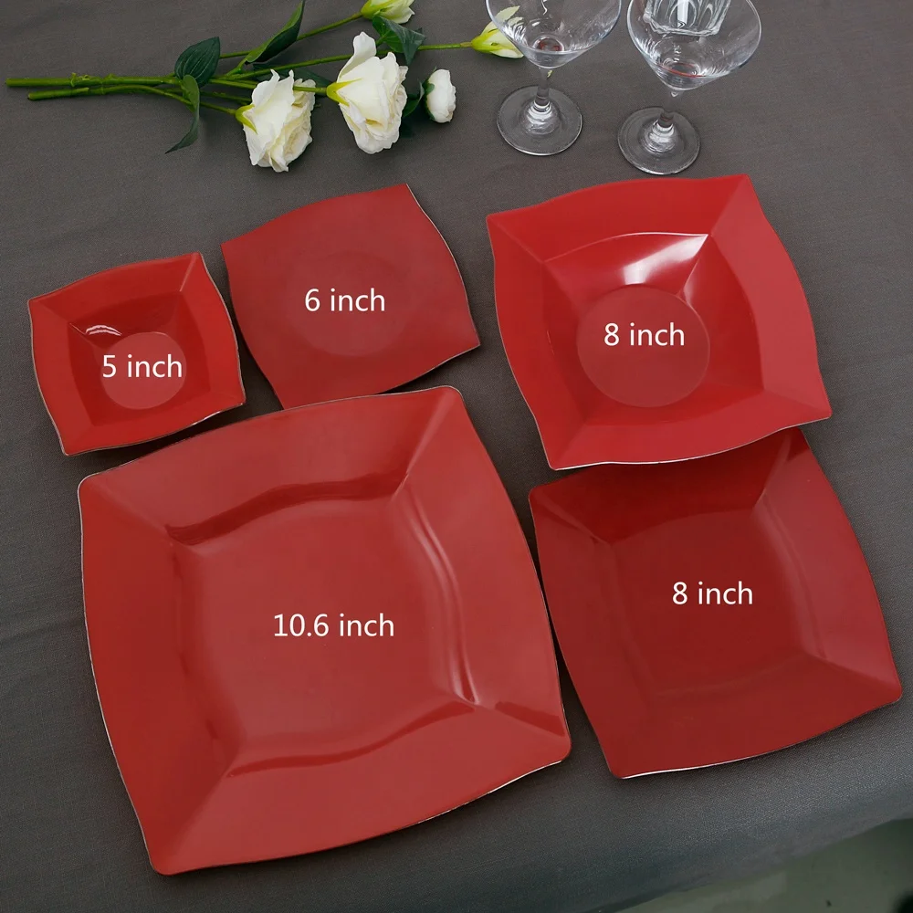 
Commerical Red Embossed Premium Plates 