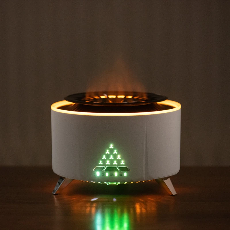 Upgrade Tabletop Humidifier White Noise Bluetooth Speaker Remote Essential Oil Jellyfish Spray Fire Flame Aroma Diffuser