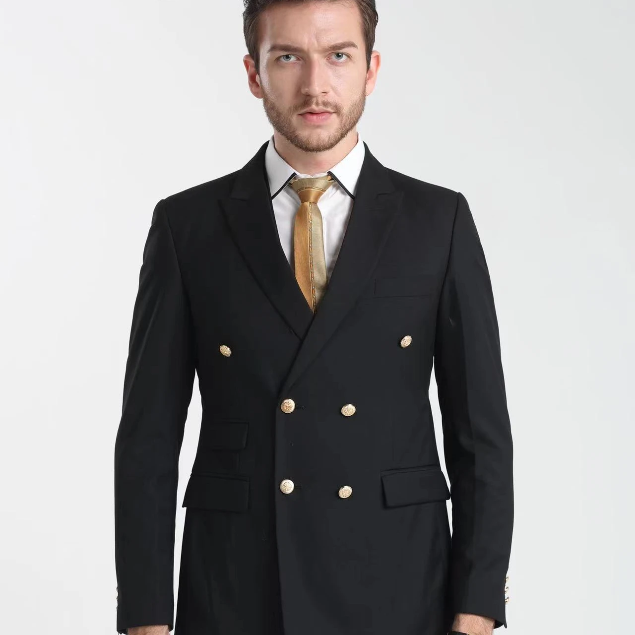 Mens Suits 2 Piece Black Shawl Lapel Casual Tuxedos For Wedding Groomsmen Suits Men 2023 Blazer Vest Pant