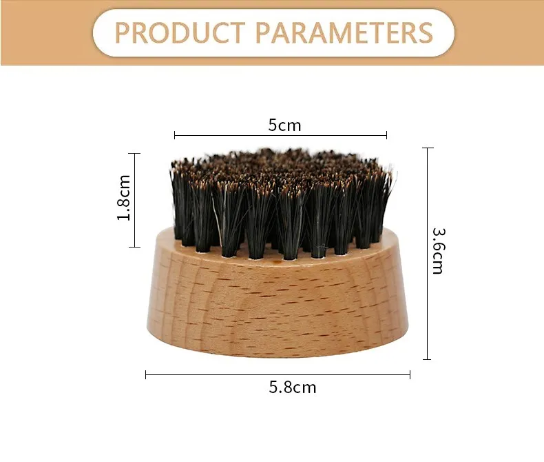 Wooden Small Round OEM Men Beard Brush Boar Bristle High Quality Wholesale Costom