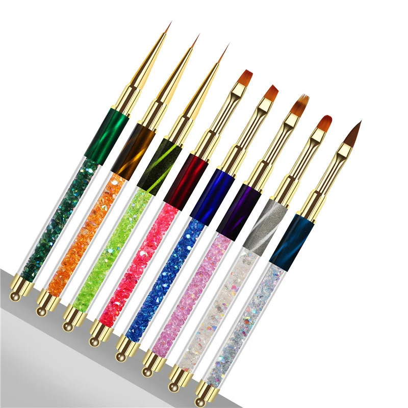 High Quality Acrylic Handle Nail Art Cat Eye Drawing Liner Pencil Extension Nail Gel Brush