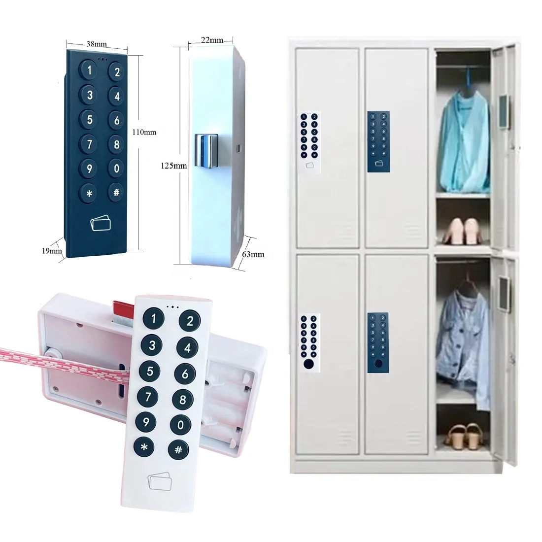 Oem Factory Price Electronic Combination Locker Lock for Gym Fitness Password Lock for Wardrobe Rfid Digital Steel Cabinet Lock