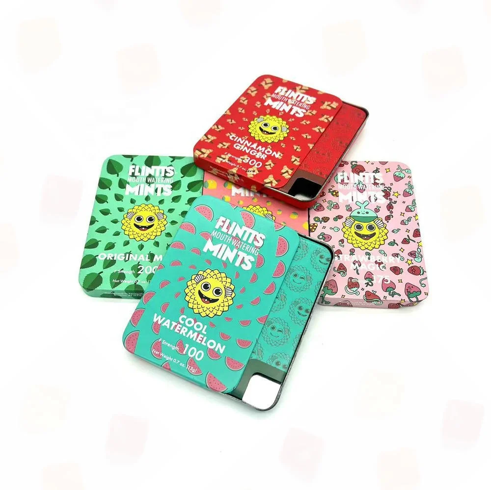 New Hot Sideward Slide Mints Tin Boxs Packaging with Metal Holder and Custom Printing