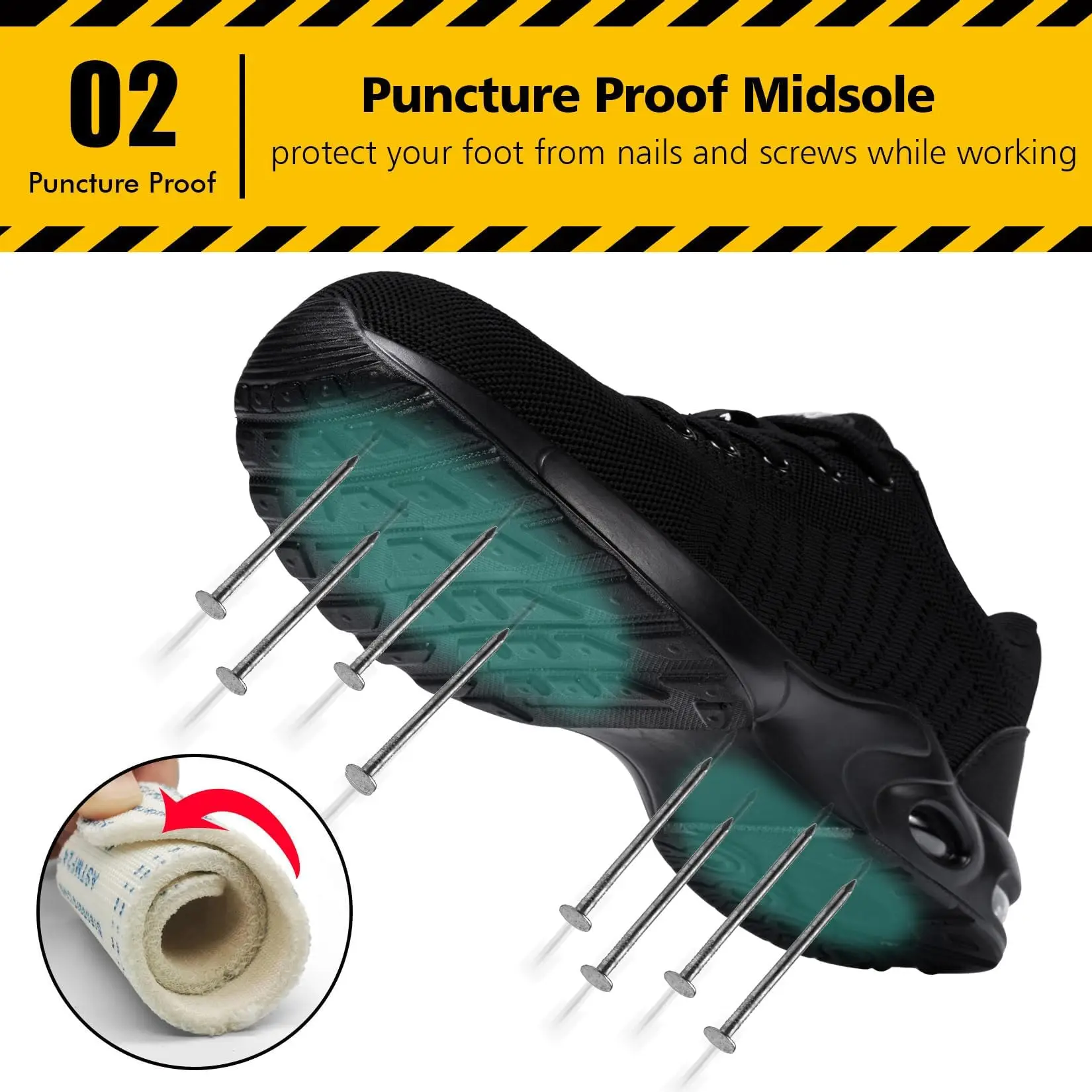 SeeMore Sports Shoes Resistant Puncture Proof Work Sneaks Breathable Shoes Lightweight Comfortable Anti Slip