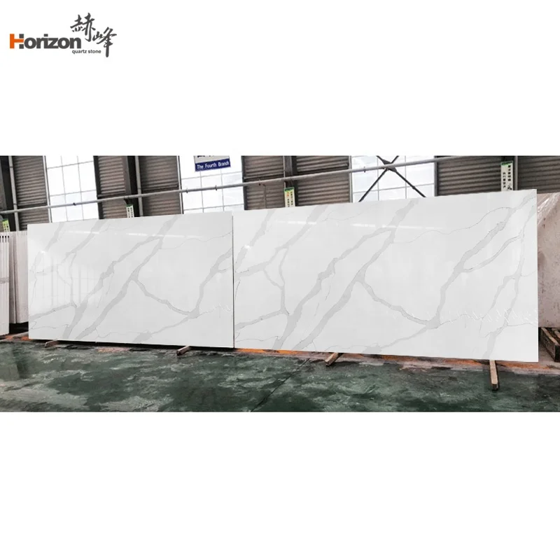 Горизонт calacatta кварцевый мрамор проектированная каменная плита цена для кухонной мраморной верхней