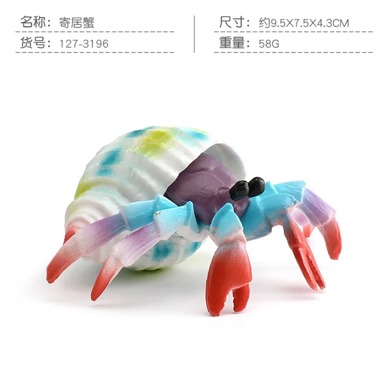 Cross-border Simulation Marine Animal Model Spider River Dolphin Fish Grouper Hermit Crab Moray Eel Ornament Toy