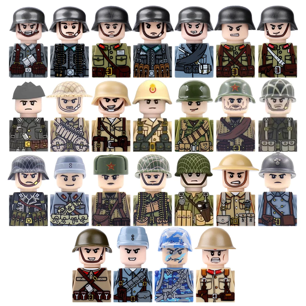 WM Blocks Cheap mini soldier ww2 military figs building blocks Russian German Indian U.S. Army medic juguetes Toys for kids