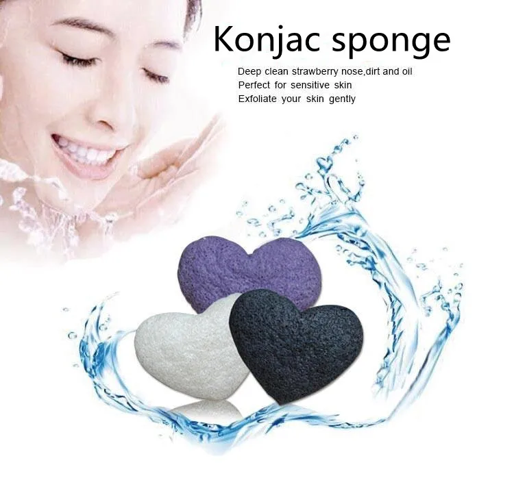 Hot Wholesale 100% Natural Konjac Facial Wash Cleaning Konjac Beauty Sponge with custom packaging