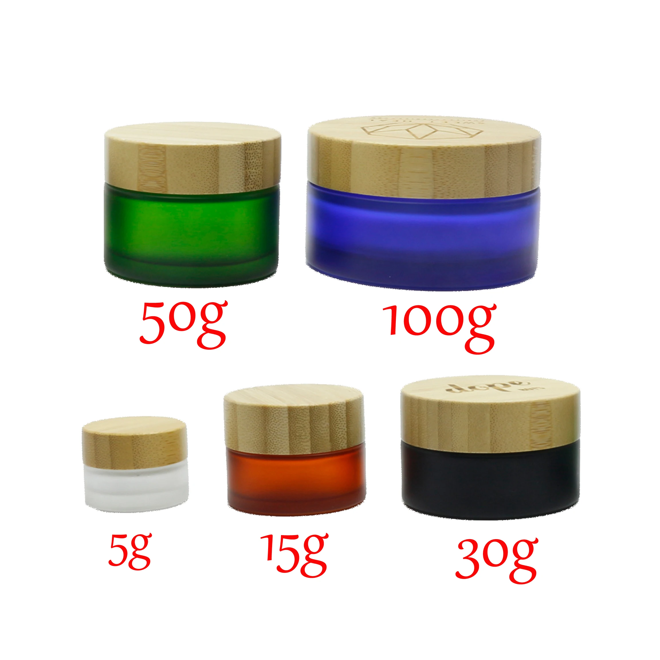 bamboo cosmetic packaging set frosted glass bottle cream jars empty container for essential oil lotion liquid  LB040E