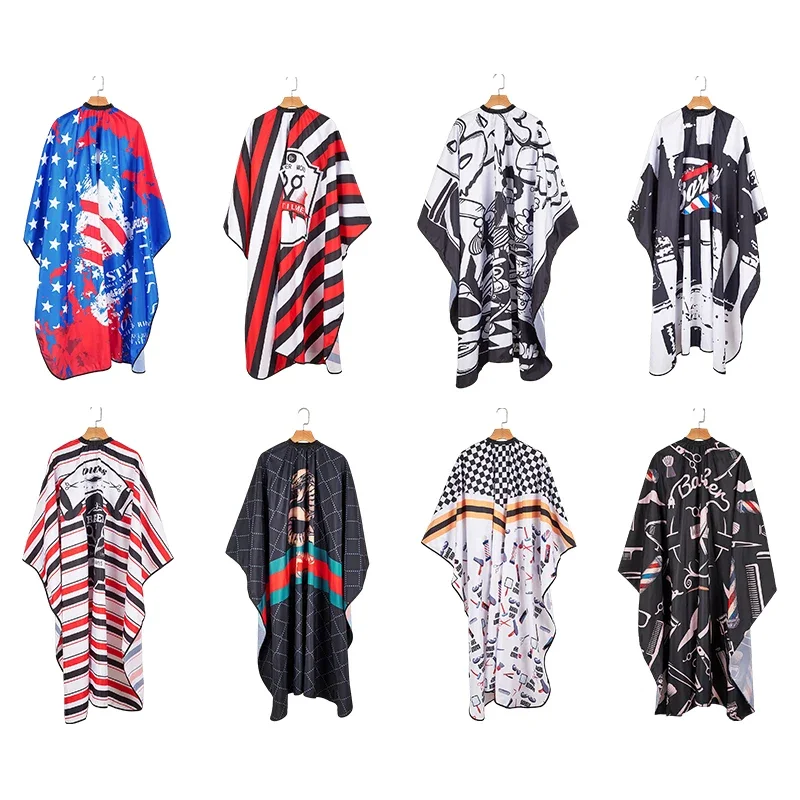 Custom Logo Design Styling Waterproof Polyester Salon Hair Cutting Barber Shop Products Hairdressing Cape