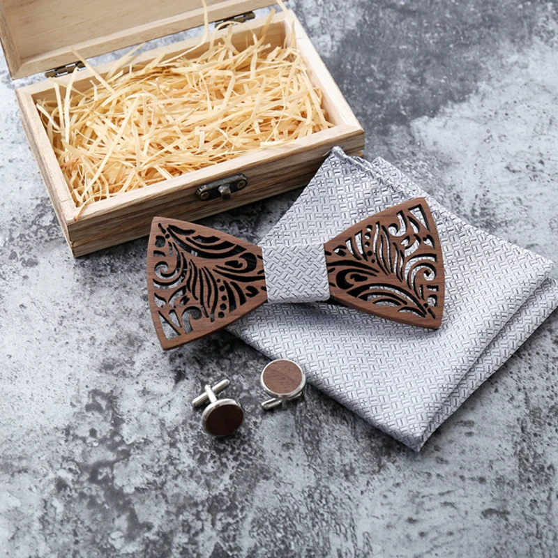 Custom Bow Ties Men Low Moq Christmas Wooden Bow Tie
