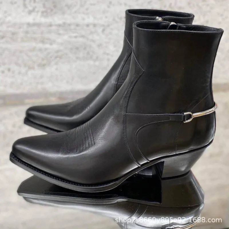 Snake print personalized high street Martin boots boots for men shoes leather boots for men