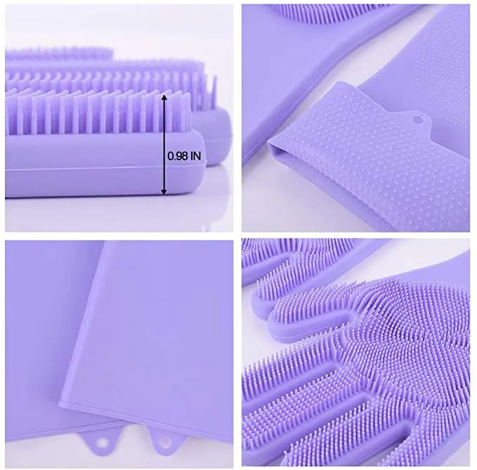 Heat-resistant Design Household Multifunctional Silicone Cleaning Brush Scrubber Gloves dish washing Gloves