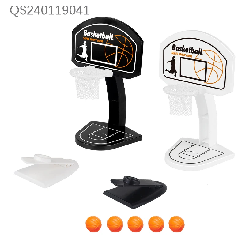 QS Hot Selling Kids Creative Table Top Game Toys 2 Style Packing Plastic Ejection Basketball Machine Set Toys For Children