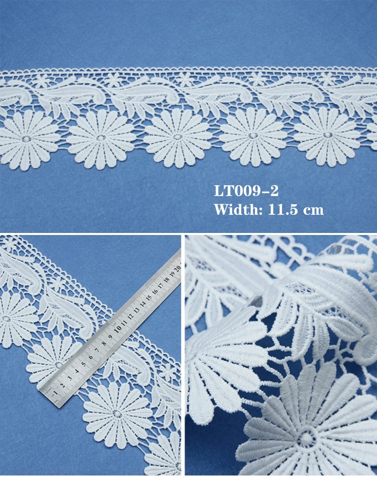 New Arrival Water Soluble Ivory Milk Fiber Embroidery Lace Fabric Chemical Lace Trim
