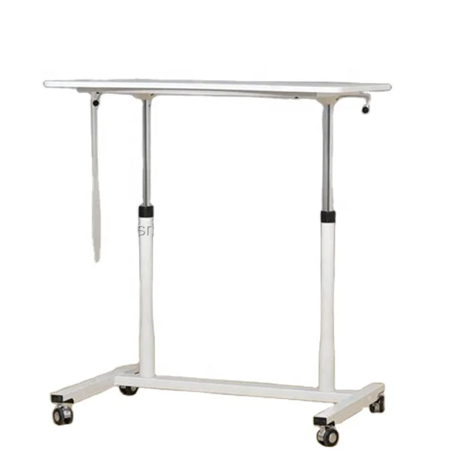 Lifting Steel Adjustable Desk Portable Wheels Folding Tables Height Stand Up Ergonomic Air Column Lift Table Office Furniture