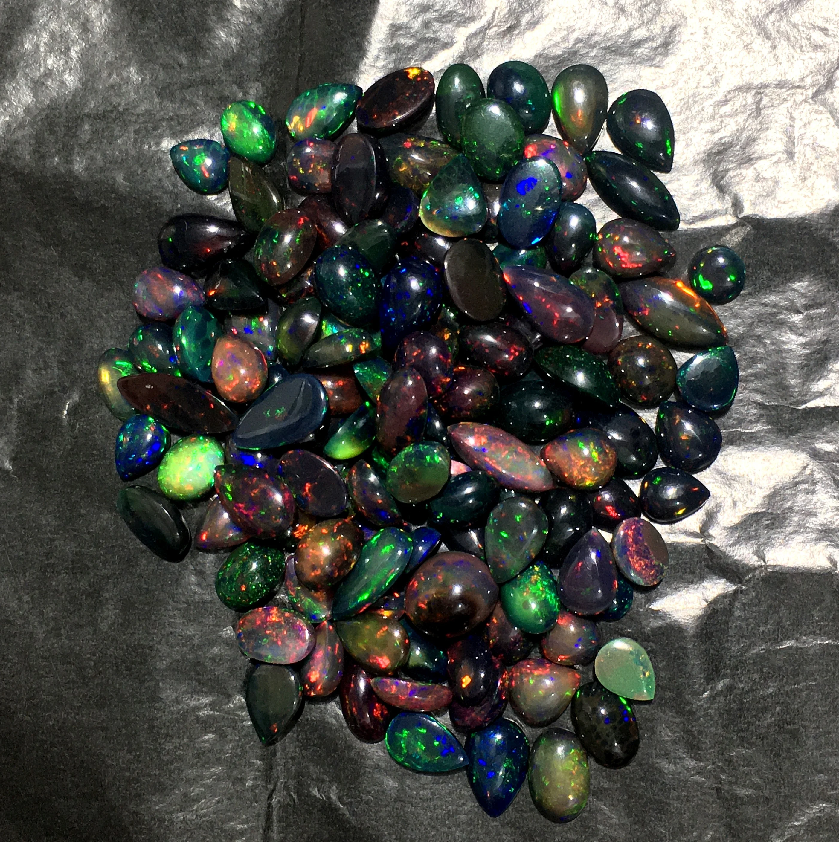 Natural AAA Top Quality Ethiopian Black Welo Rare Opal loose gemstone plain cabochon making jewelry ring sale price per carat