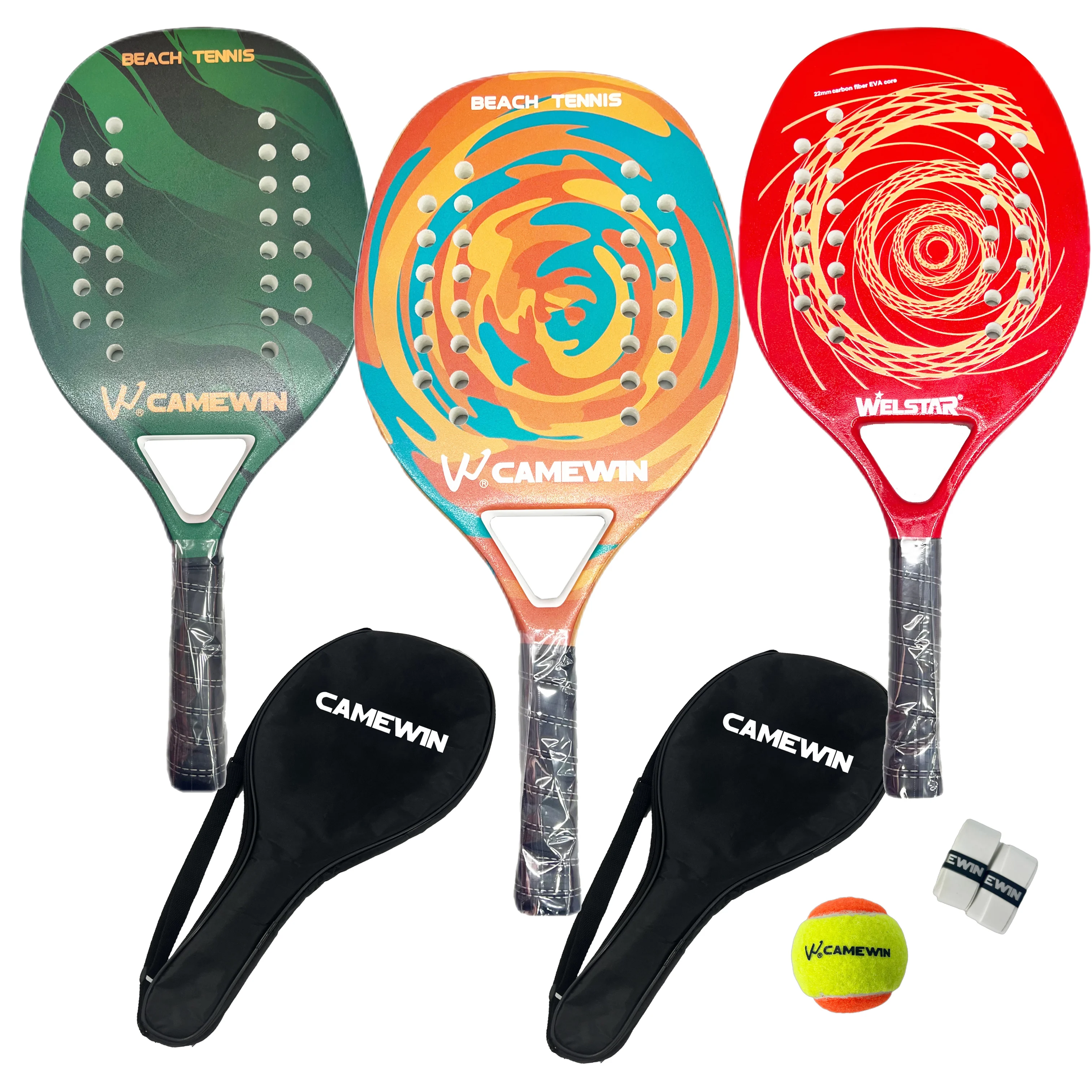 Hot sale Carbon fiber/3k/12k/18k  Beach Tennis Racket Professional Soft EVA tennis Racquet Padel Rackets