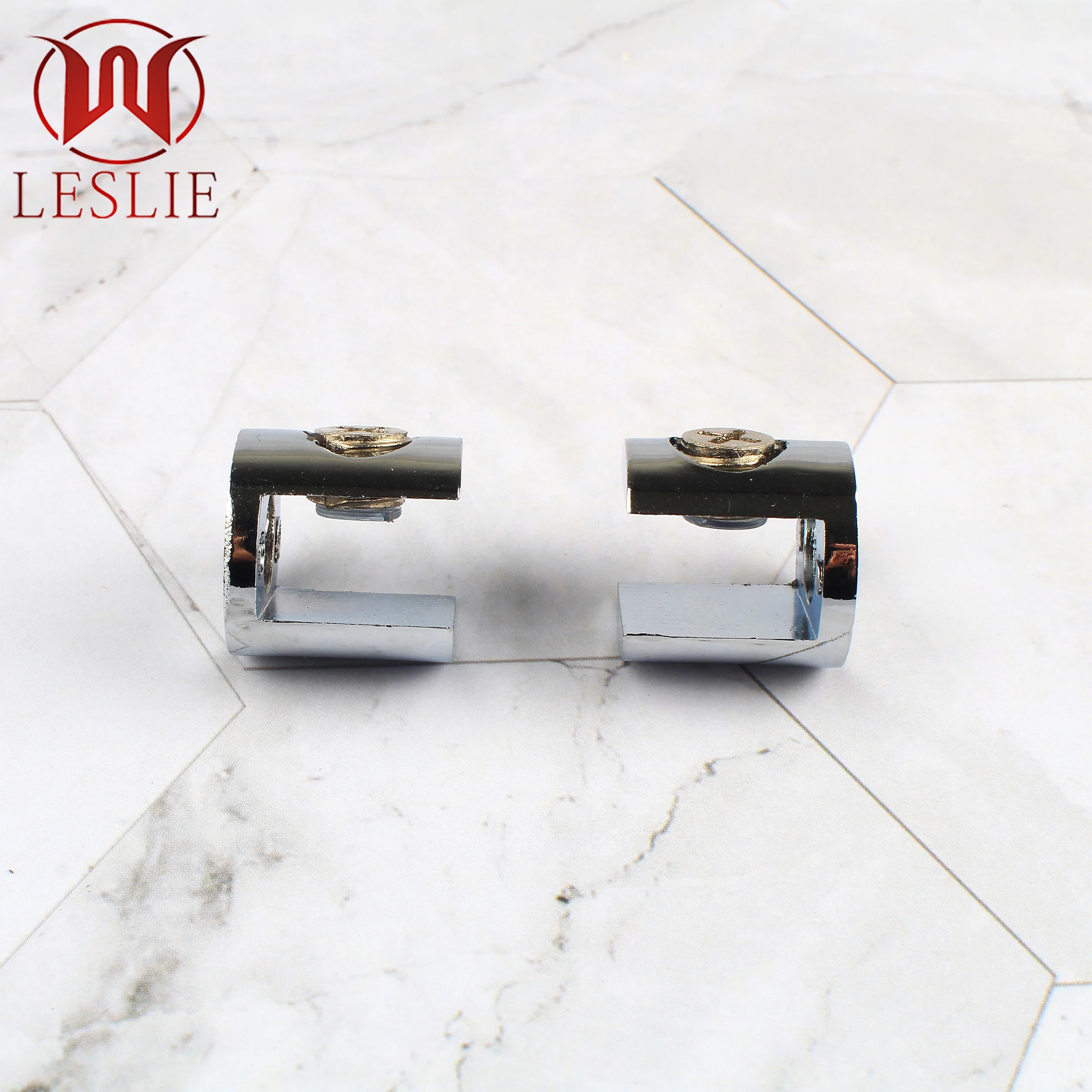 Chrome Bathroom Metal Glass Shelf Clamp Bracket 10MM Glass Bracket