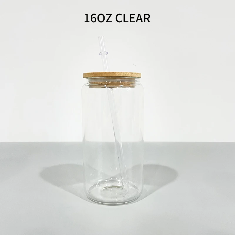 USA warehouse 12oz 16oz 20oz Soda Pop Can Shaped Beer Glasses frosted clear gradient  colorful glass jar For Sublimation