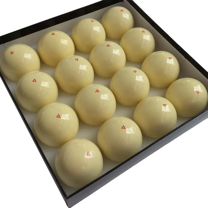 xmlivet Billiards Pool White Balls Yellow with red triangle Resin 52.5mm/57.25mm Nine-ball White balls accessories