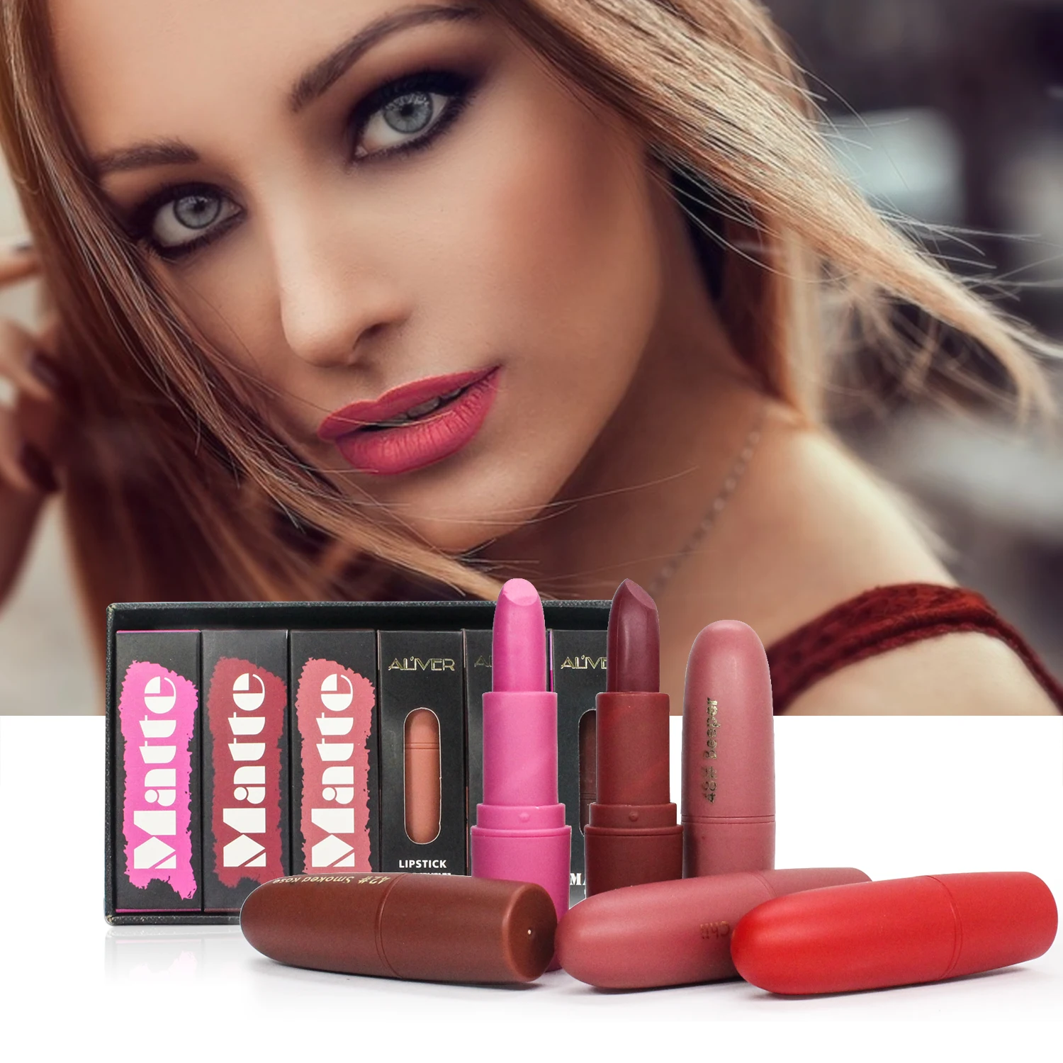 ALIVER женский стойкий Макияж для губ, Увлажняющая губная помада, питательная водостойкая минеральная матовая губная помада
