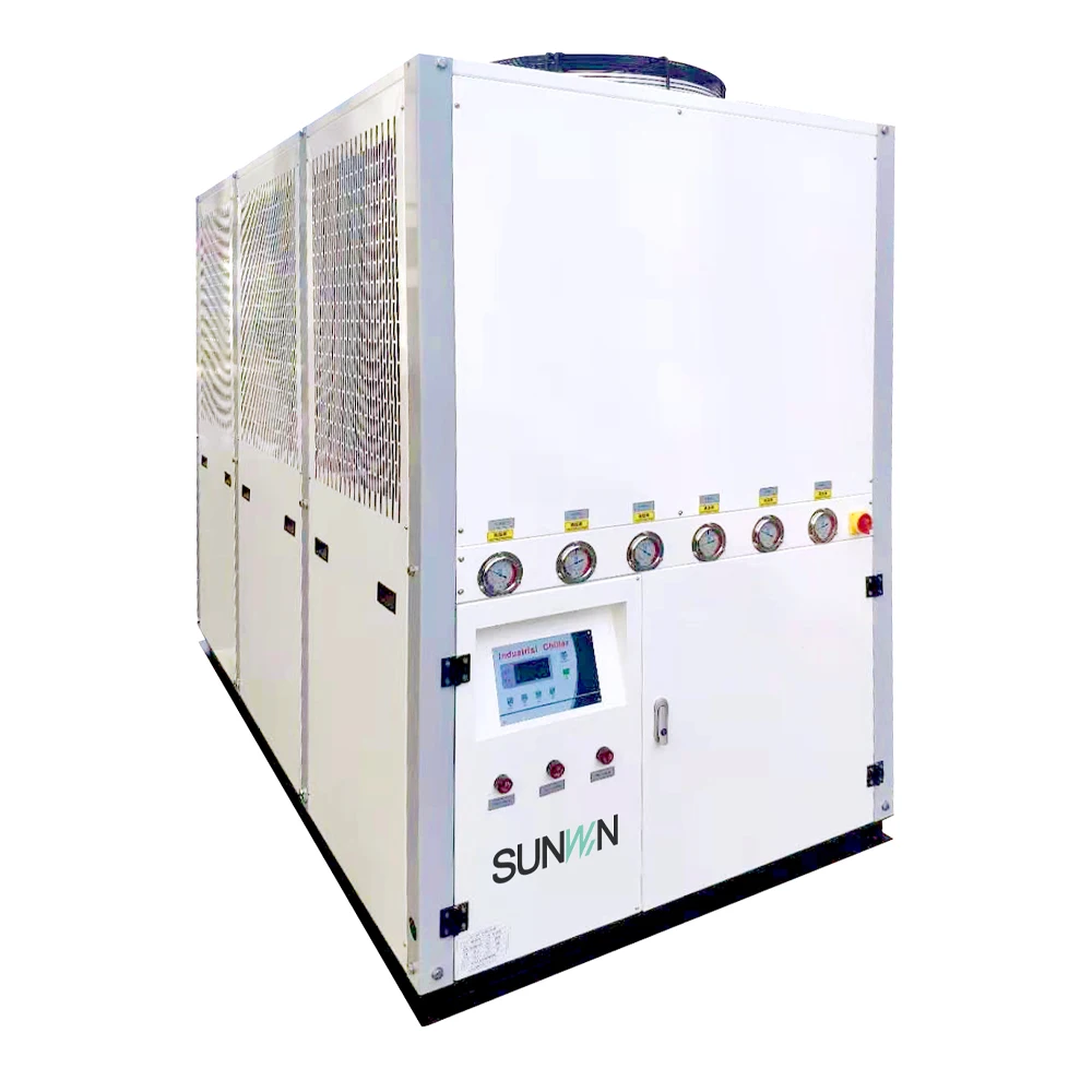 R22 R407C Low Temp 10HP Air Cooled Industrial Water Chiller Machine For Textile Industry