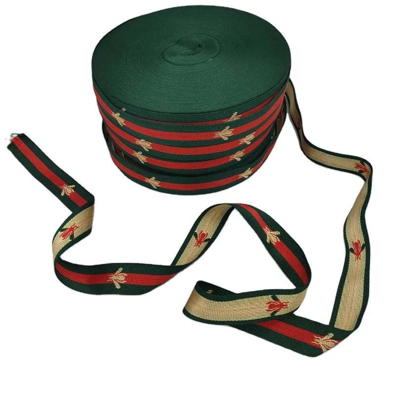 
2020 New Arrived Bumble Bee Grosgrain Jacquard Ribbon Customize Colors Stripes Grosgrain Ribbon Packaging Ribbon 