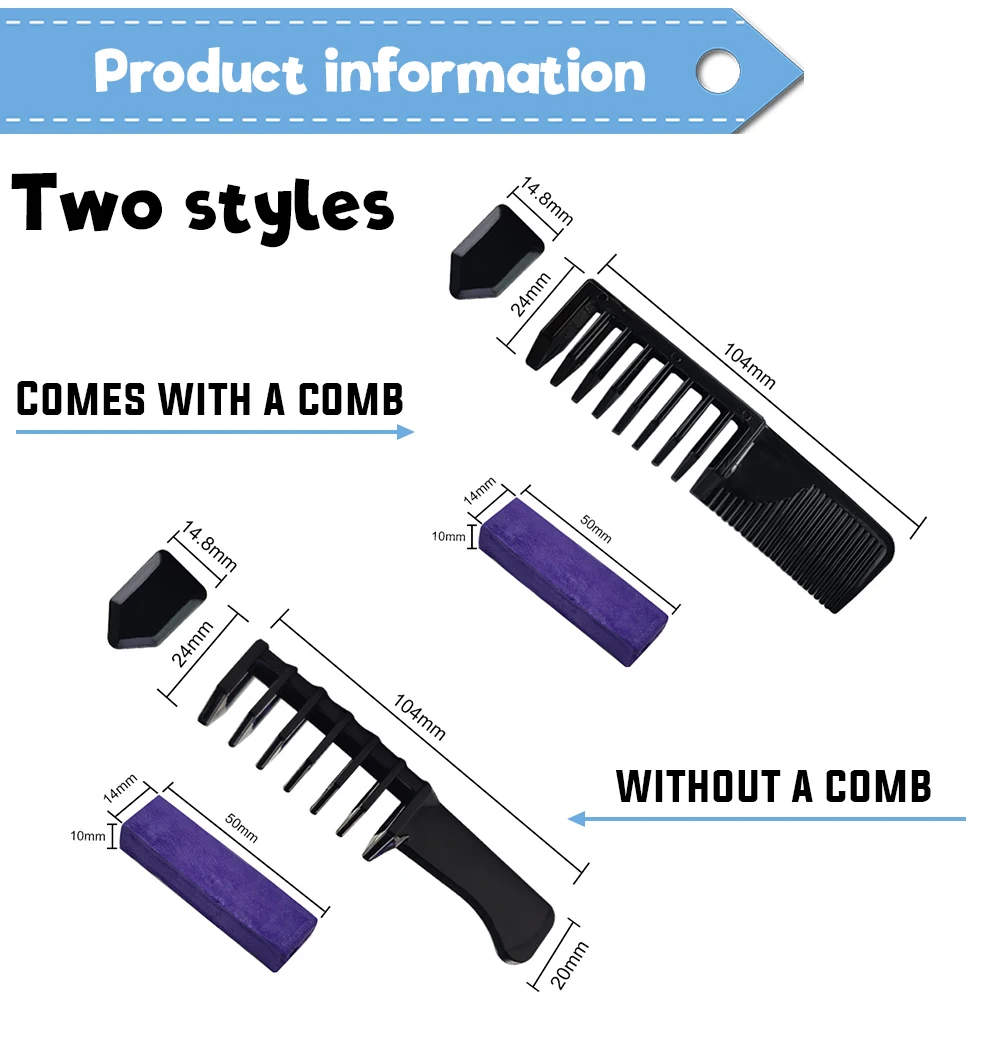 KHY 12 colors Hair Color Dye Temporary Washable Non-toxic Hair Chalk Comb for Girl Kids Party Cosplay DIY