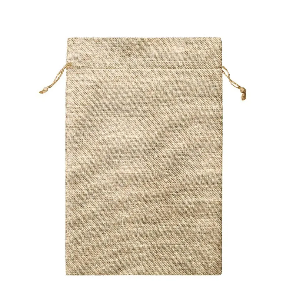 Custom Sized Gift Pouch Bags Packaging Jute Burlap Storage Bags Cotton Linen Drawstring Bags