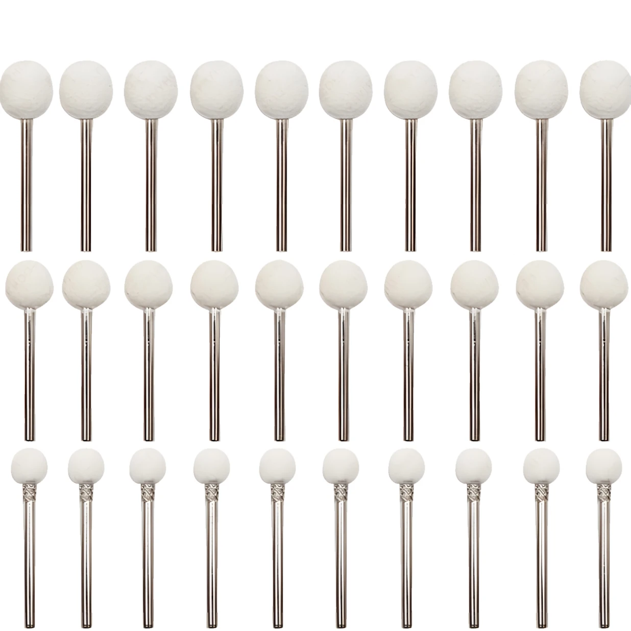 30pcs 3mm Shank Mounted Pointed Abrasive Tool 1/8 Inch Ball Spherical Buffing Wheel Felt Polish Wheel for Jewelry Polishing
