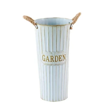 Wholesale metal flower plant iron Flower Pot Bucket with handle