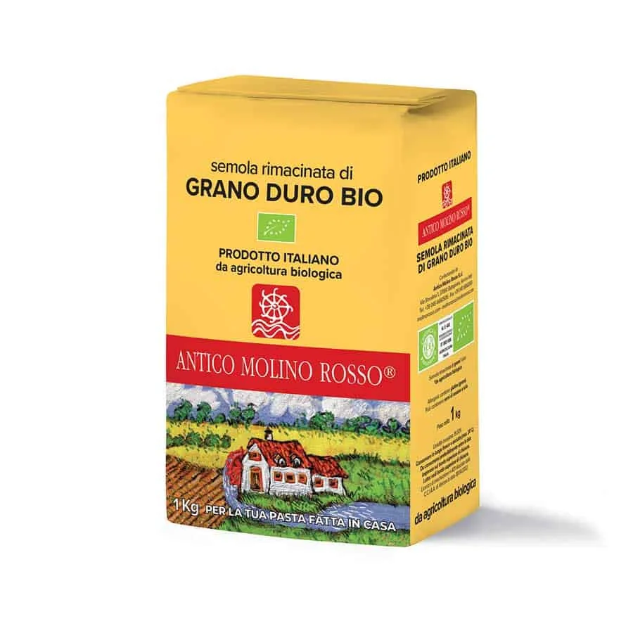 Best Selling Italian Organic Re-Milled Durum Wheat Semolina Bio Flour Made in Italy For Export 1 Kg