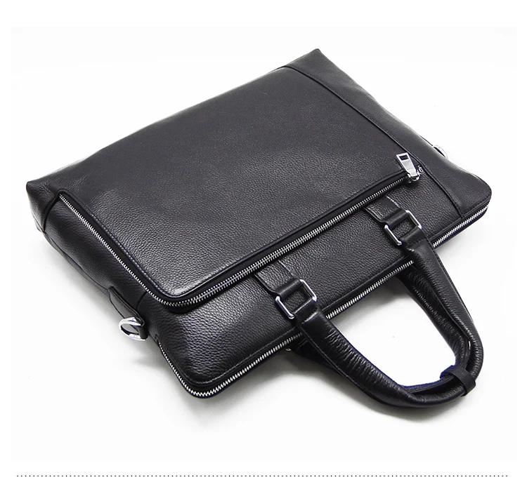 Hot sale class hot sale durable genuine leather laptop mens Bag MOQ 1 piece in stock customize OEM man briefcase