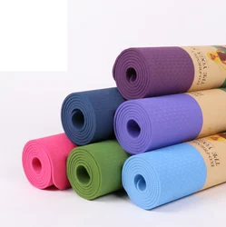 Wholesale eco-friendly Monochrome double color pilates TPE sports yoga mat for women Fitness Exercise Pad women yoga