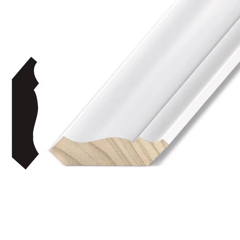 9/16 in. x 2-1/4 in. White Primed Pine Wood Crown Mouldings for Modern Interiors in Villas Eco friendly and Durable