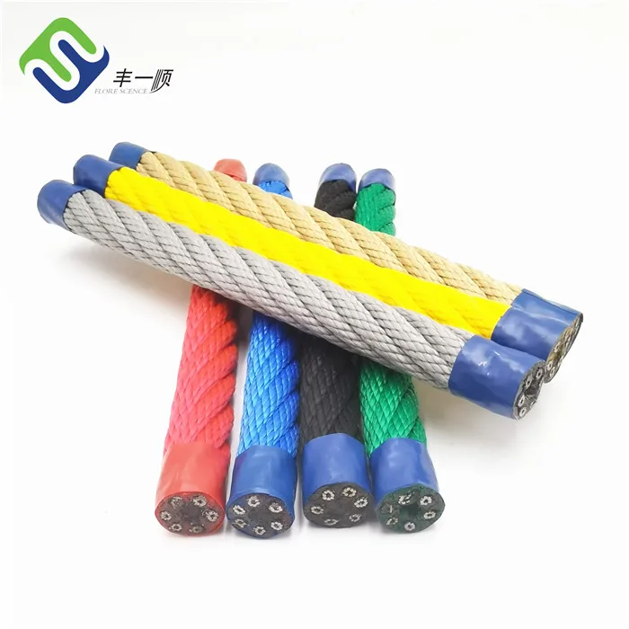 6x8 steel wire structure Polypropylene combination rope for rope climber