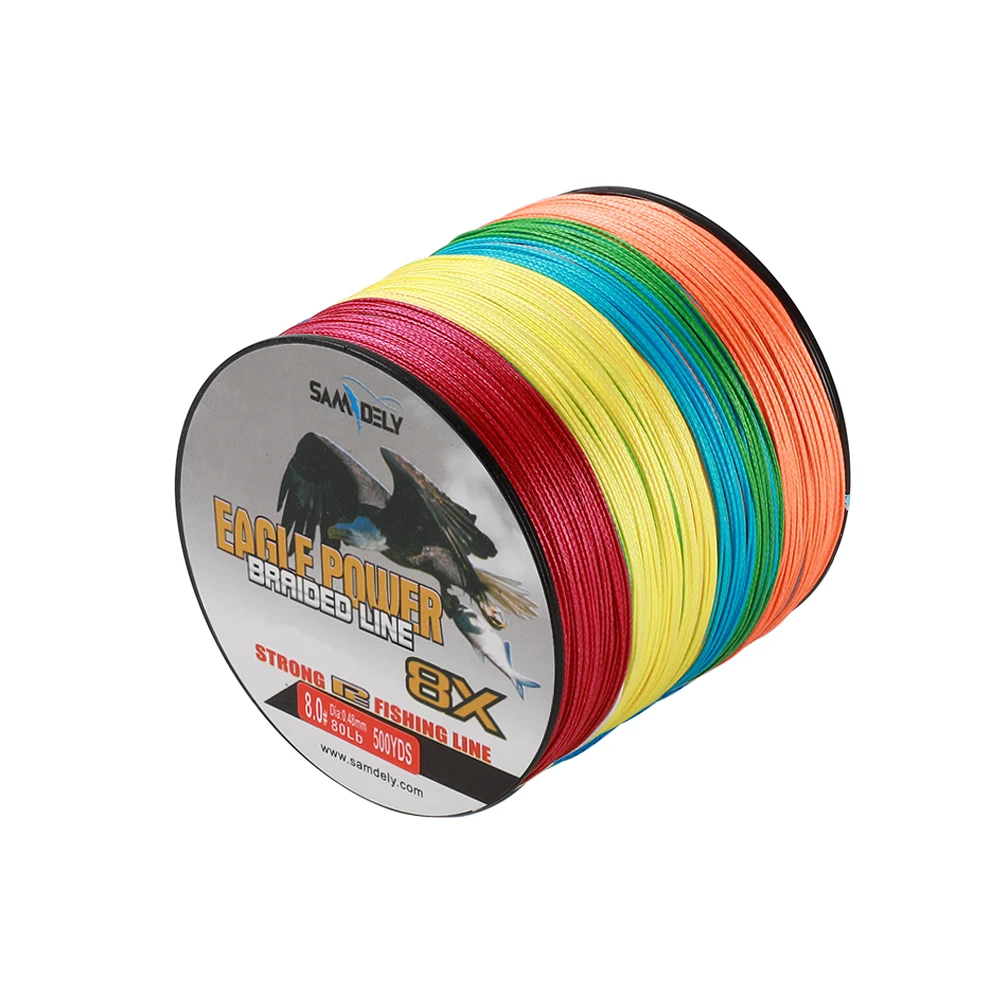 X8 UHMWPE многонитевая полиэтиленовая плетеная леска 500 ярдов для морской рыбалки