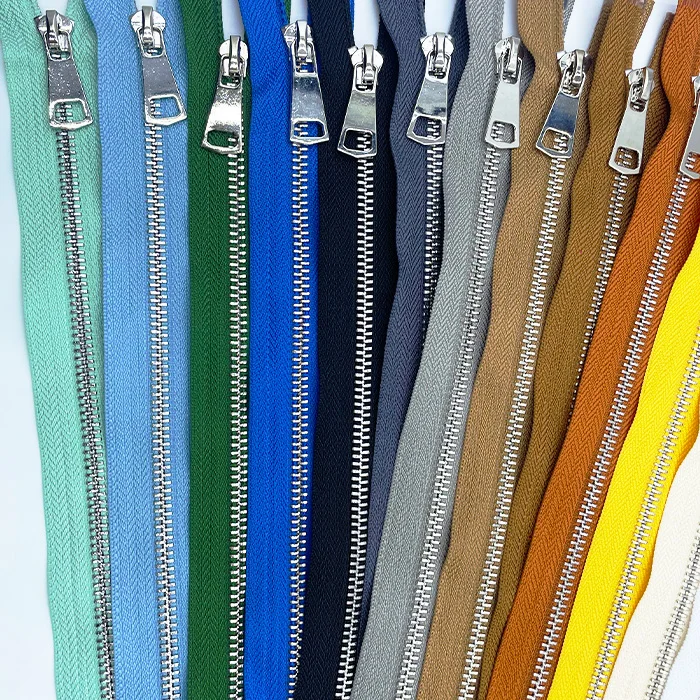 #3 #5 #7 #8 #10 Gold Silver Rose Gold Brass Copper Metal Teeth Custom Metal logo Zipper for Bag Leather Jacket Coat Jeans