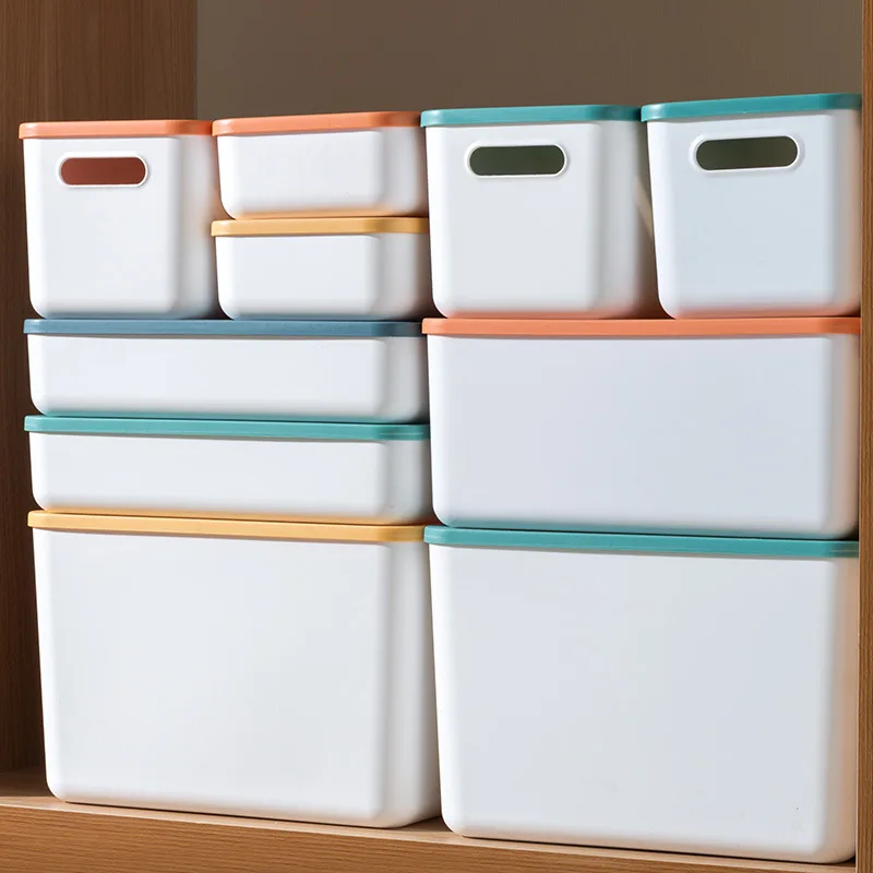 Hot Selling Plastic Home Storage Bin Boxes White Stackable Organizer Container For Clothes Sundries Toys Snacks