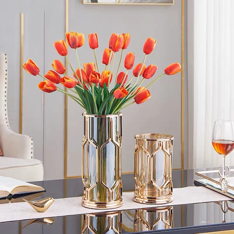 Decorative Wedding Vase Glass Flower Wholesale Metal Vase For Table Centerpieces