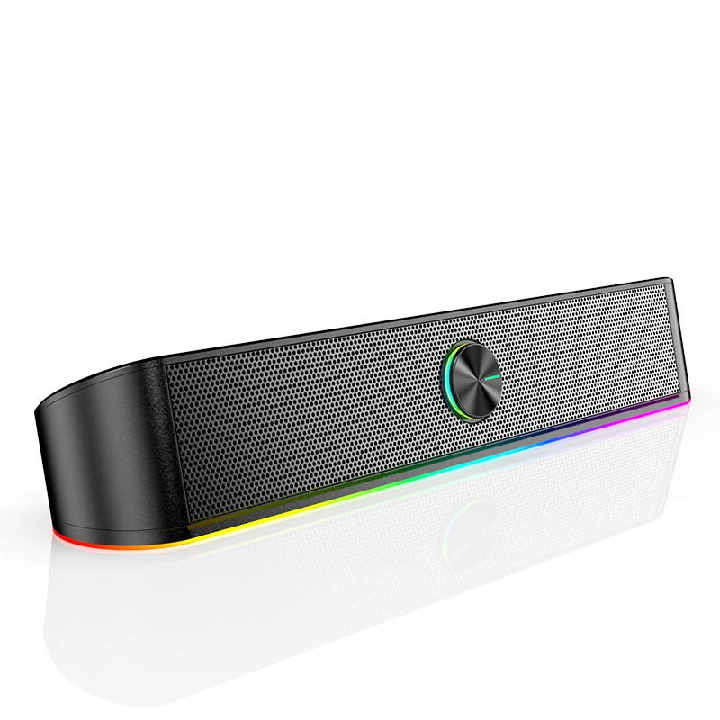 2021 Горячая Распродажа, большой бас RGB саундбар, игровой динамик с поворотной кнопкой, поддержка OEM/ODM для компьютера
