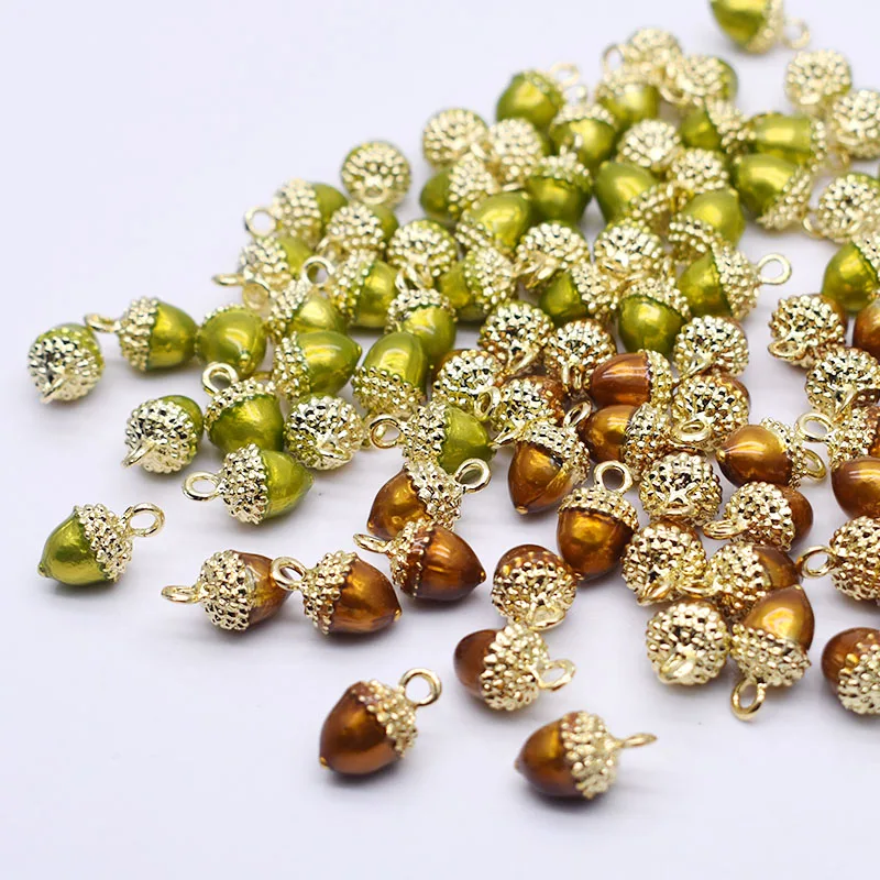 9x15mm Alloy Charm Acorn 3D Acorn Charms 3D Pine Nuts Acorn Pendant Charms For Jewelry Making DIY