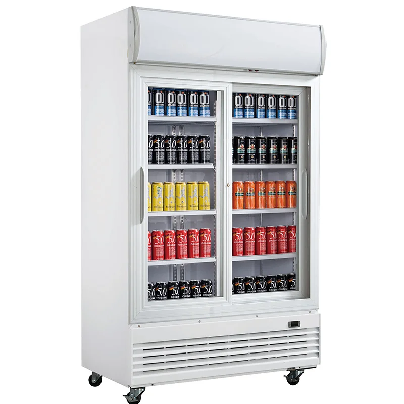 Commercial Refrigeration Equipments Supermarket Cold Drink display refrigerator Glass Door upright beverage Fridge
