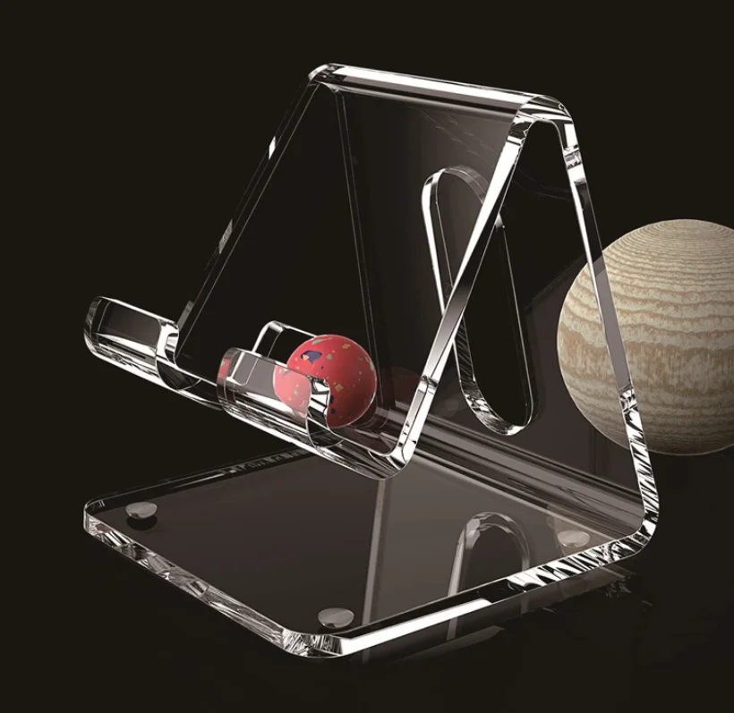 Transparent acrylic mobile phone display stand lazy mobile phone stand simple carry plexiglass display stand