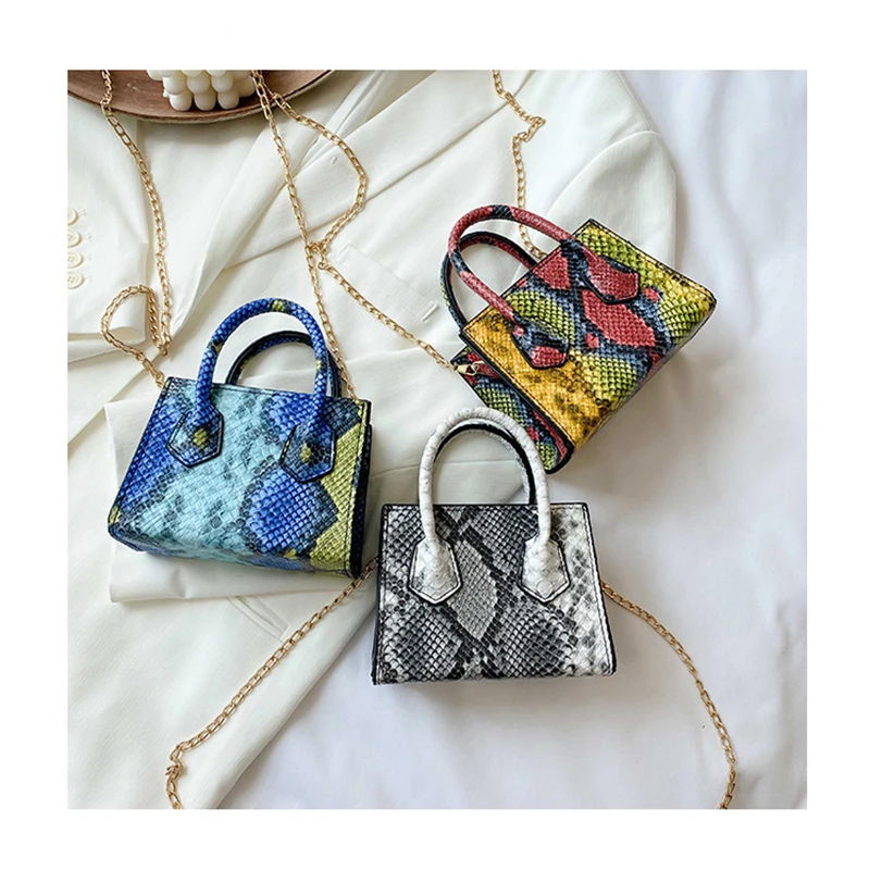 
Female Snake Print Totes Luxury Mini Hand Bags Brand Purses Handbags 2021 Women Designer Small Chunky Shoulder Crossbody Bags 
