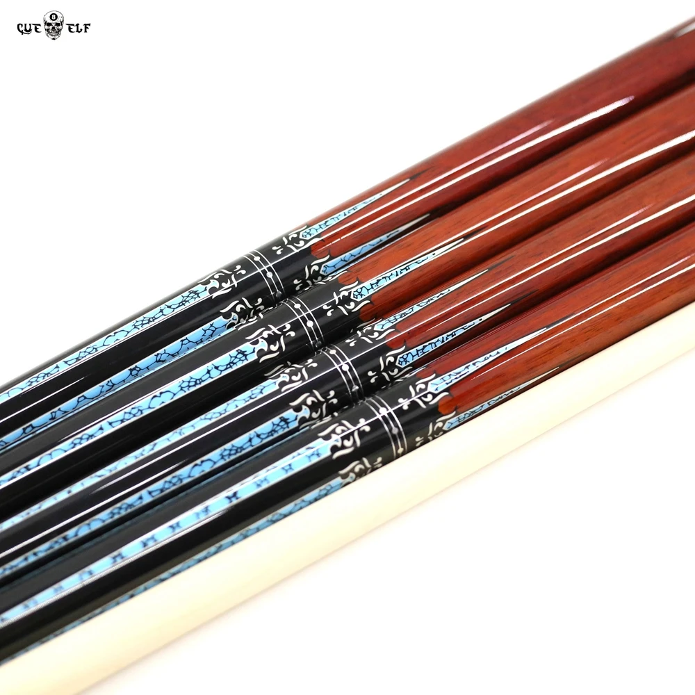 Cueelf 520g 530g regas wood carom cue with double shaft decal pool cue
