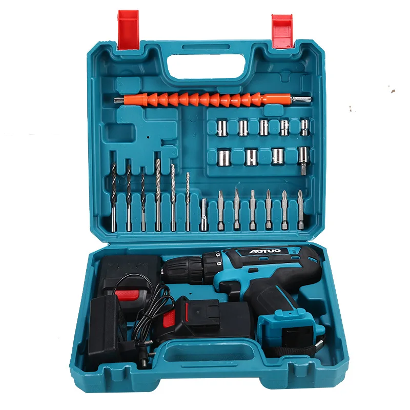 Mini Wireless Power Driver Power Tool set 24pcs Accessories 21V Electric Drills Cordless Drill Driver Screwdriver